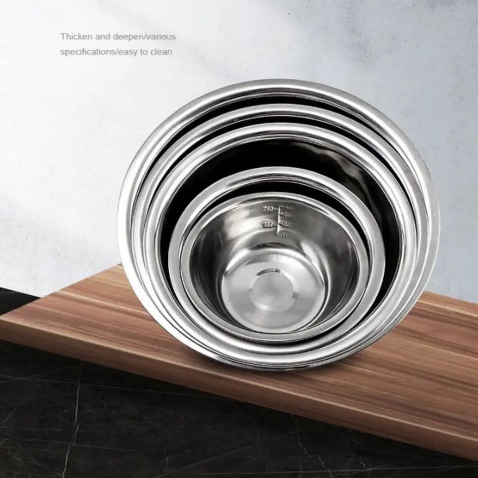 Set Of 5 Metal Mixing Bowls, Non Slip Nesting Whisking Bowls Set, Mixing Bowls For Salad Cooking Baking Food Container, Stackable Portable Cooking Nesting Storage Bowls For Home Kitchen Outdoor Camping, Rust-proof Food Storage Prep Bowl Set Of 5 Metal Mixing Bowls, Non Slip Nesting Whisking Bowls Set, Mixing Bowls For Salad Cooking Baking Food Container, Stackable Portable Cooking Nesting Storage Bowls For Home Kitchen Outdoor Camping, Rust-proof Food Storage Prep Bowl